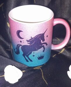 Mug à paillettes avec dégradé de couleurs personnalisable